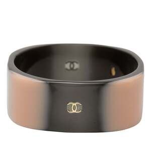 Chanel Coco Mark Bangle in Black and Pink Plastic for Women